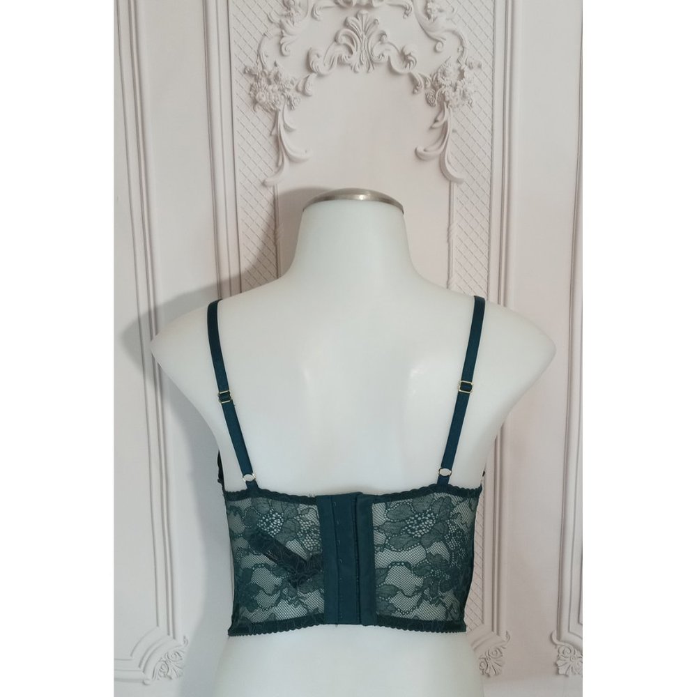 Victoria’s Secret Very Sexy Bustier Longline Push Up Bra Top Dark Teal Green 32C - Picture 5 of 9